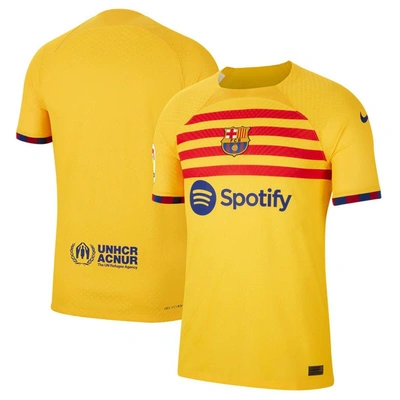 Shop Nike Yellow Barcelona 2022/23 Fourth Vapor Match Authentic Jersey