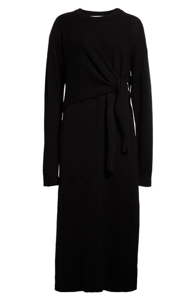 Maria Mcmanus Knot Cashmere Midi Dress In Black