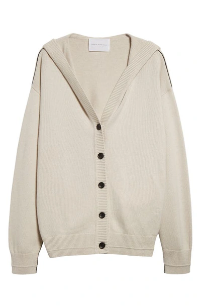 Shop Maria Mcmanus Hooded Recycled Cashmere & Organic Cotton Cardigan In Crema