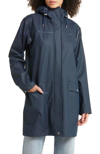 Shop Helly Hansen Moss Waterproof Raincoat In Navy