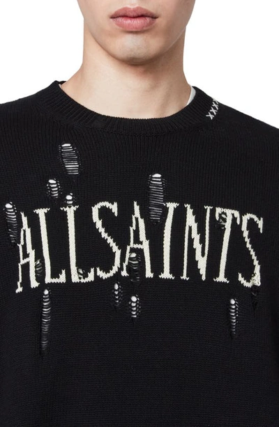 Shop Allsaints Logo Sweater In Black