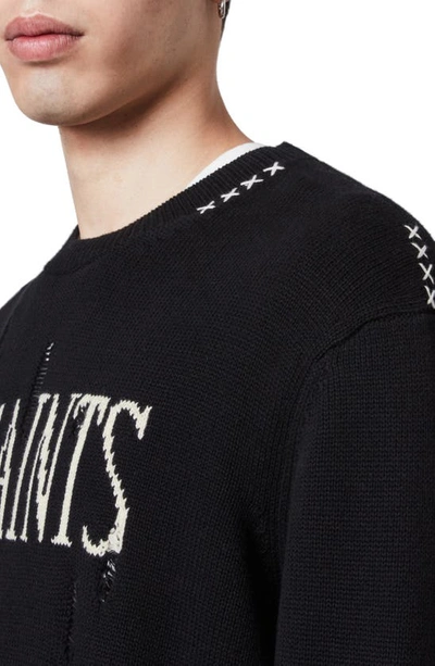 Shop Allsaints Logo Sweater In Black