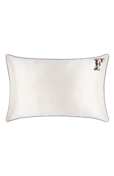 Shop Slip Embroidered Pure Silk Queen Pillowcase In F