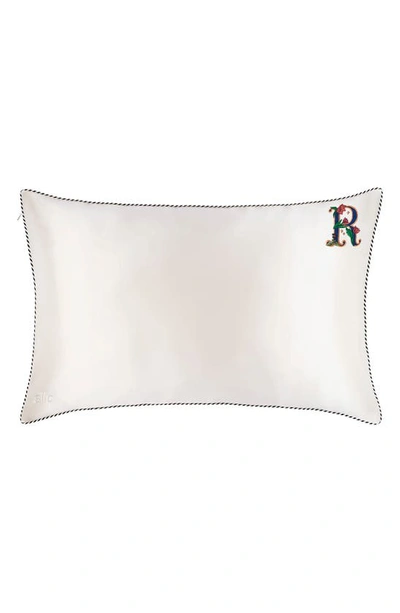 Shop Slip Embroidered Pure Silk Queen Pillowcase In R