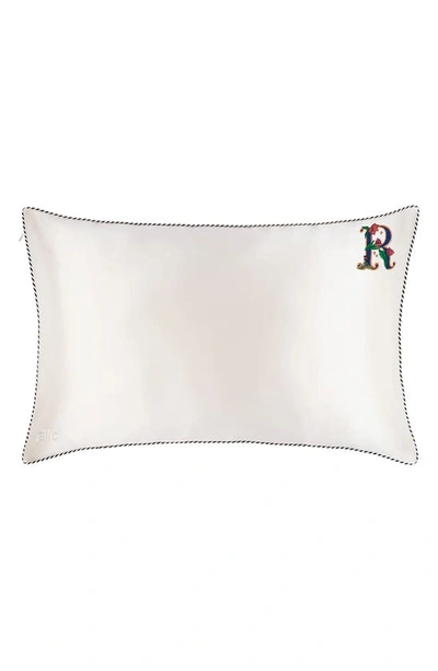 Slip Embroidered Pure Silk Queen Pillowcase