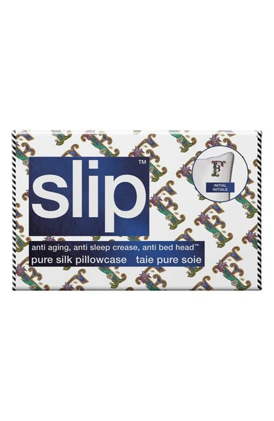 Slip Embroidered Pure Silk Queen Pillowcase In F