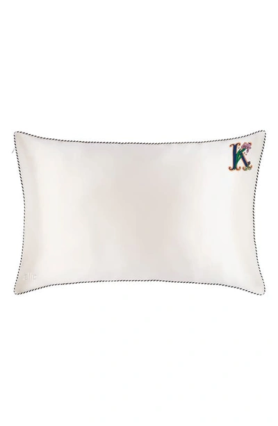 Shop Slip Embroidered Pure Silk Queen Pillowcase In K