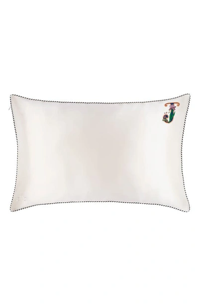 Shop Slip Embroidered Pure Silk Queen Pillowcase In J