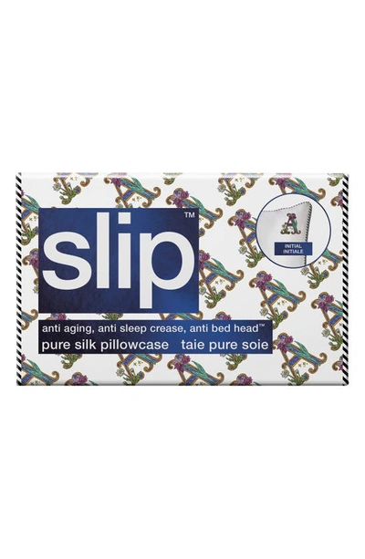 Slip Embroidered Pure Silk Queen Pillowcase