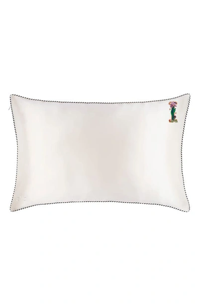 Slip Embroidered Pure Silk Queen Pillowcase