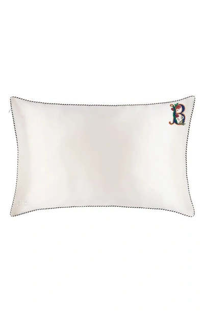 Slip Embroidered Pure Silk Queen Pillowcase