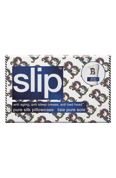 Shop Slip Embroidered Pure Silk Queen Pillowcase In B