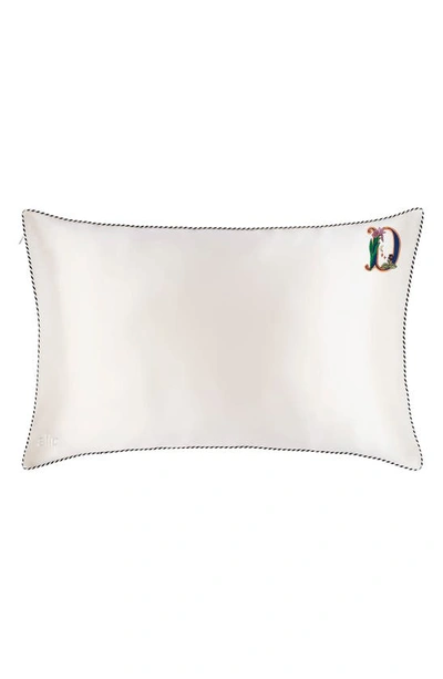 Shop Slip Embroidered Pure Silk Queen Pillowcase In D