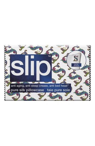 Slip Embroidered Pure Silk Queen Pillowcase