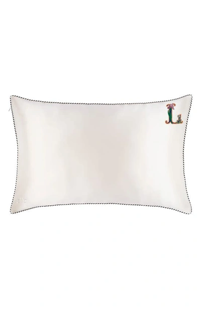 Slip Embroidered Pure Silk Queen Pillowcase