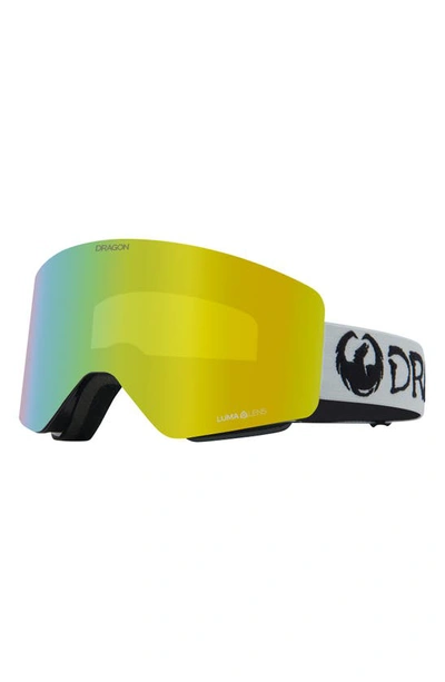 Shop Dragon R1 Otg 63mm Snow Goggles With Bonus Lens In Classic Grey Ll Gold Ion Amber