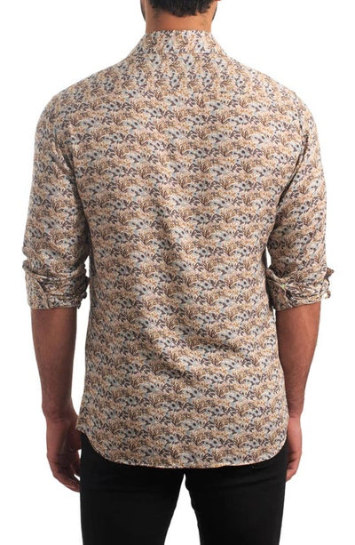 Shop Jared Lang Trim Fit Floral Cotton Button-up Shirt In Cream Floral