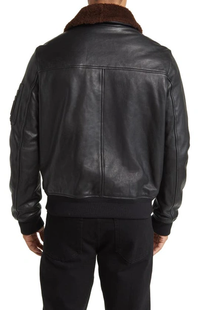 BELSTAFF ALSTONE LEATHER JACKET WITH GENUINE SHEARLING COLLAR 