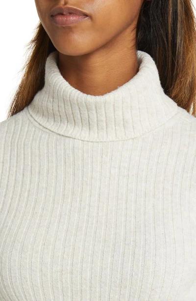 Shop Bp. Rib Crop Turtleneck Sweater In Beige Oatmeal Light Heather