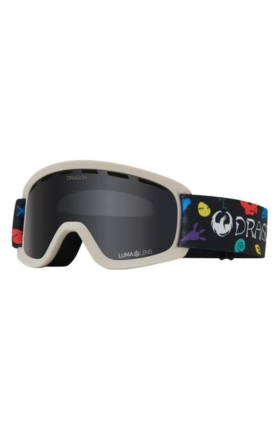 Shop Dragon Kids' Lil D Base 44mm Snow Goggles In Lil Dinos Ll Dark Smoke