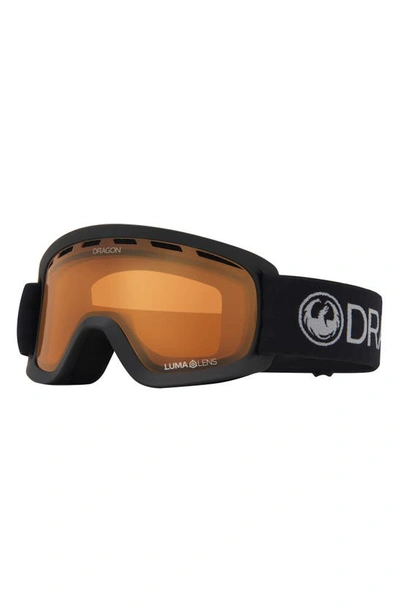 Shop Dragon Kids' Lil D Base 44mm Snow Goggles In Charcoal Ll Amber