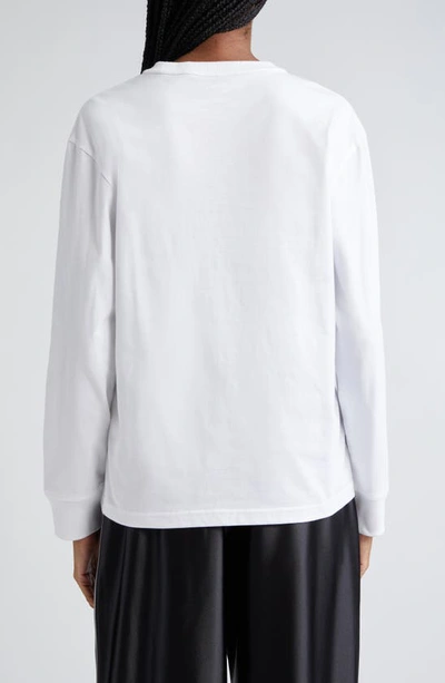 Shop Alexander Wang Essential Puff Logo Cotton Jersey Crewneck T-shirt In White