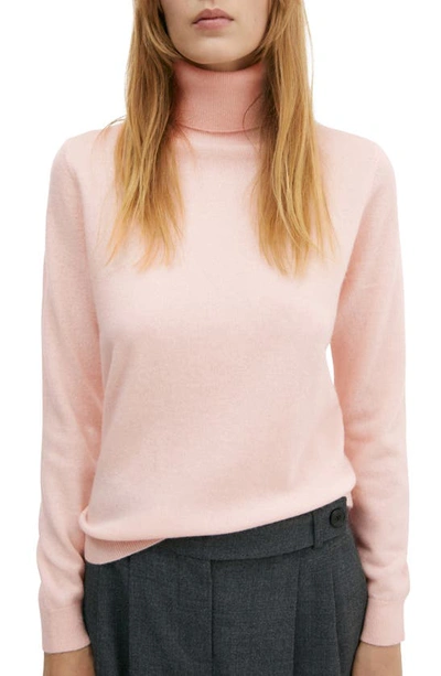 Mango 100% Cashmere Turtleneck Sweater Pastel Pink In Pastel Pink
