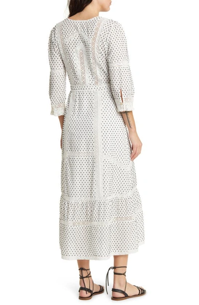 Shop Loveshackfancy Desert Victorian Cotton Blend Jacquard Dress In Antique White