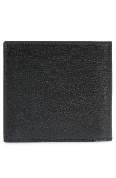 Shop Alexander Mcqueen Graffiti Logo Leather Bifold Wallet In Black/ Khaki