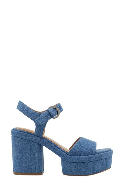 Shop Marc Fisher Ltd Normi Ankle Strap Platform Sandal In Dark Blue 400