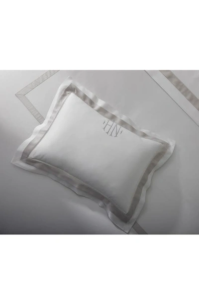 Matouk Ambrose 600 Thread Count Egyptian Cotton Sham In Bone/ Celadon