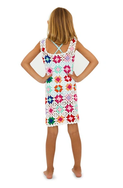 Shop Beach Riot Kids' Little James Crochet Cover-up Dress In Tropical Sunset Crochet