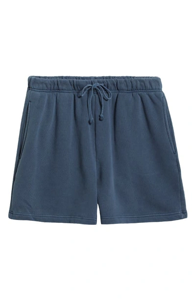 Shop Elwood Core Organic Cotton Brushed Terry Sweat Shorts In Vintage Navy