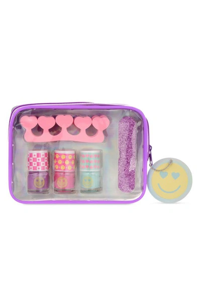 Shop Iscream Kids' Happy Day Nails Pedicure Kit In Purple Multi