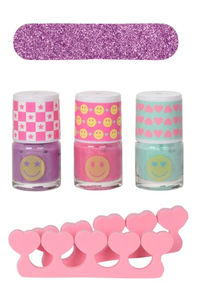 Iscream Kids' Happy Day Nails Pedicure Kit In Purple Multi