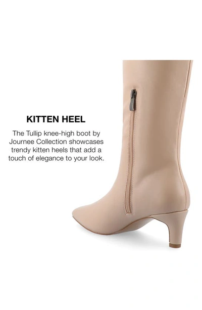 Shop Journee Collection Tullip Kitten Heel Boot- Wide Width & Wide Calf In Blush