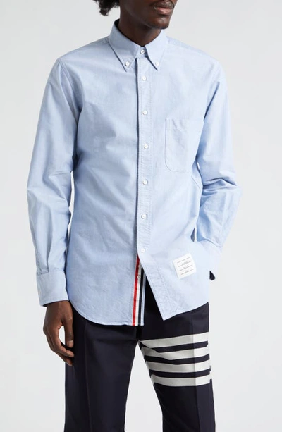 Shop Thom Browne Classic Fit Cotton Button-down Shirt In Light Blue