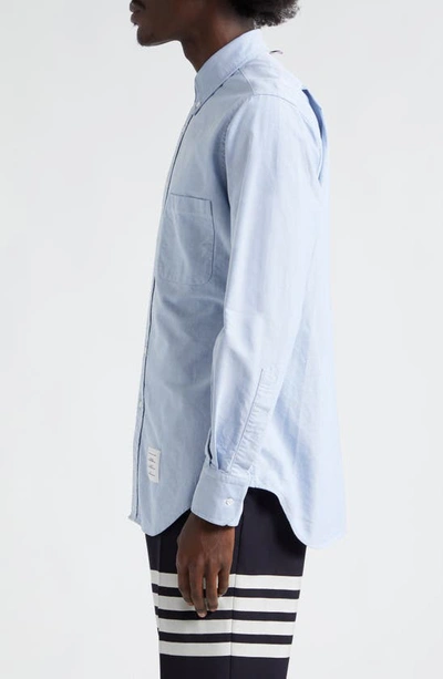 Shop Thom Browne Classic Fit Cotton Button-down Shirt In Light Blue