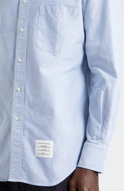 Shop Thom Browne Classic Fit Cotton Button-down Shirt In Light Blue