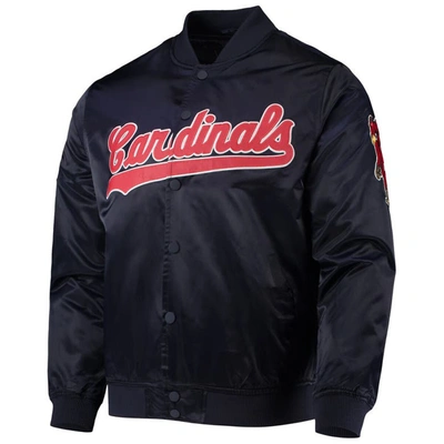 Shop Pro Standard Navy St. Louis Cardinals Wordmark Satin Full-snap Jacket
