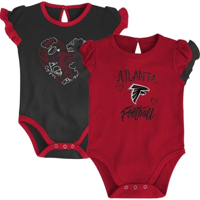 Shop Outerstuff Newborn & Infant Red/black Atlanta Falcons Too Much Love Two-piece Bodysuit Set