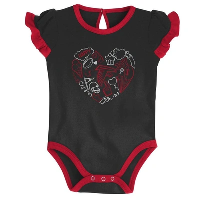 Shop Outerstuff Newborn & Infant Red/black Atlanta Falcons Too Much Love Two-piece Bodysuit Set