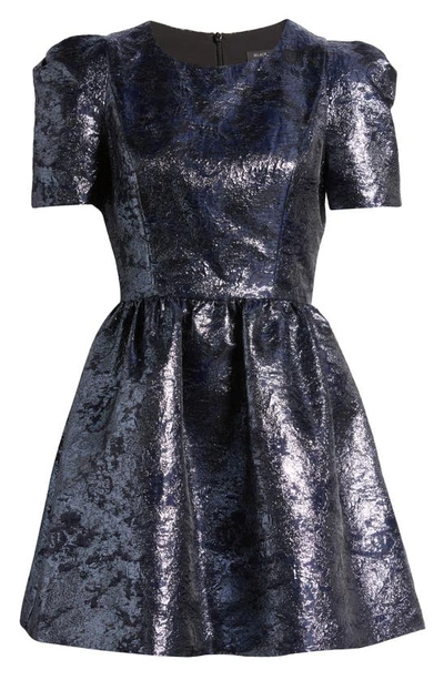 Black Halo Chadwick Puff Sleeve Minidress In Midnight Haze