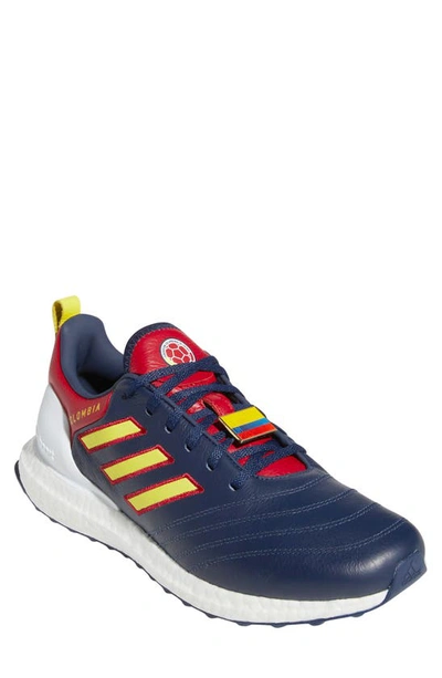 Shop Adidas Originals Ultraboost X Copa Running Shoe In Collegiate Navy/ Bright Yellow