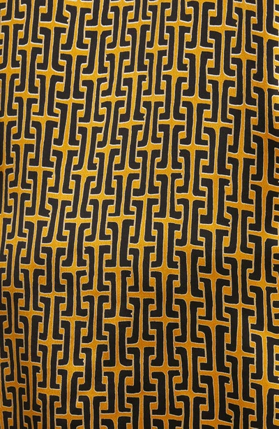 Shop Marina Rinaldi Geometric Print Satin Tunic Blouse In Mustard