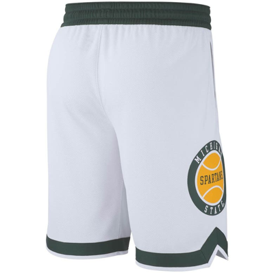 Shop Nike White Michigan State Spartans Retro Replica Basketball Shorts