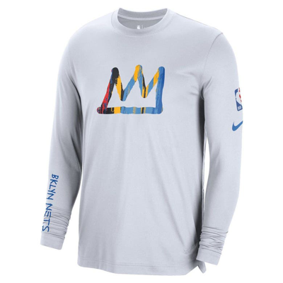 Shop Nike White Brooklyn Nets 2022/23 City Edition Pregame Warmup Long Sleeve Shooting Shirt
