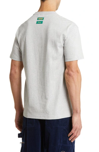 Shop Puma X Rhuigi Cotton Graphic T-shirt In Light Gray Heather
