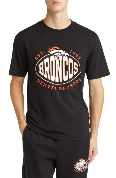 Shop Hugo Boss X Nfl Stretch Cotton Graphic T-shirt In Denver Broncos Black