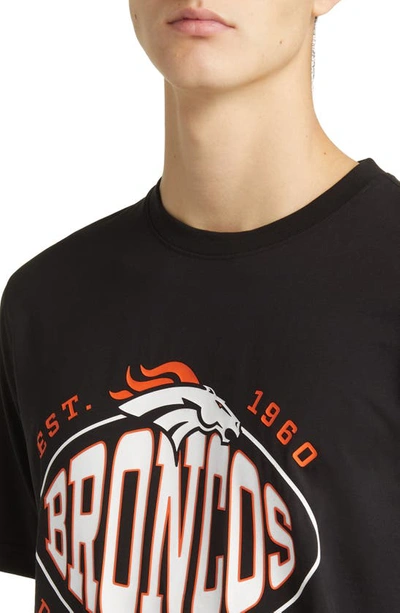 Shop Hugo Boss X Nfl Stretch Cotton Graphic T-shirt In Denver Broncos Black
